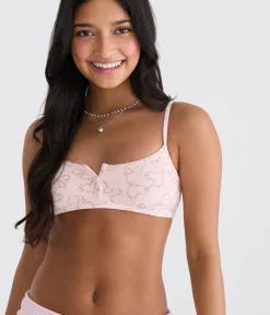 Floral Hearts Waffle Henley Bralette