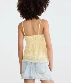 Floral Print Lace V-Neck Cami