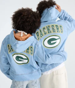 Green Bay Packers Full-Zip Hooded Denim Jacket
