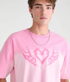 Heart Tattoo Tie-Dye Graphic Tee