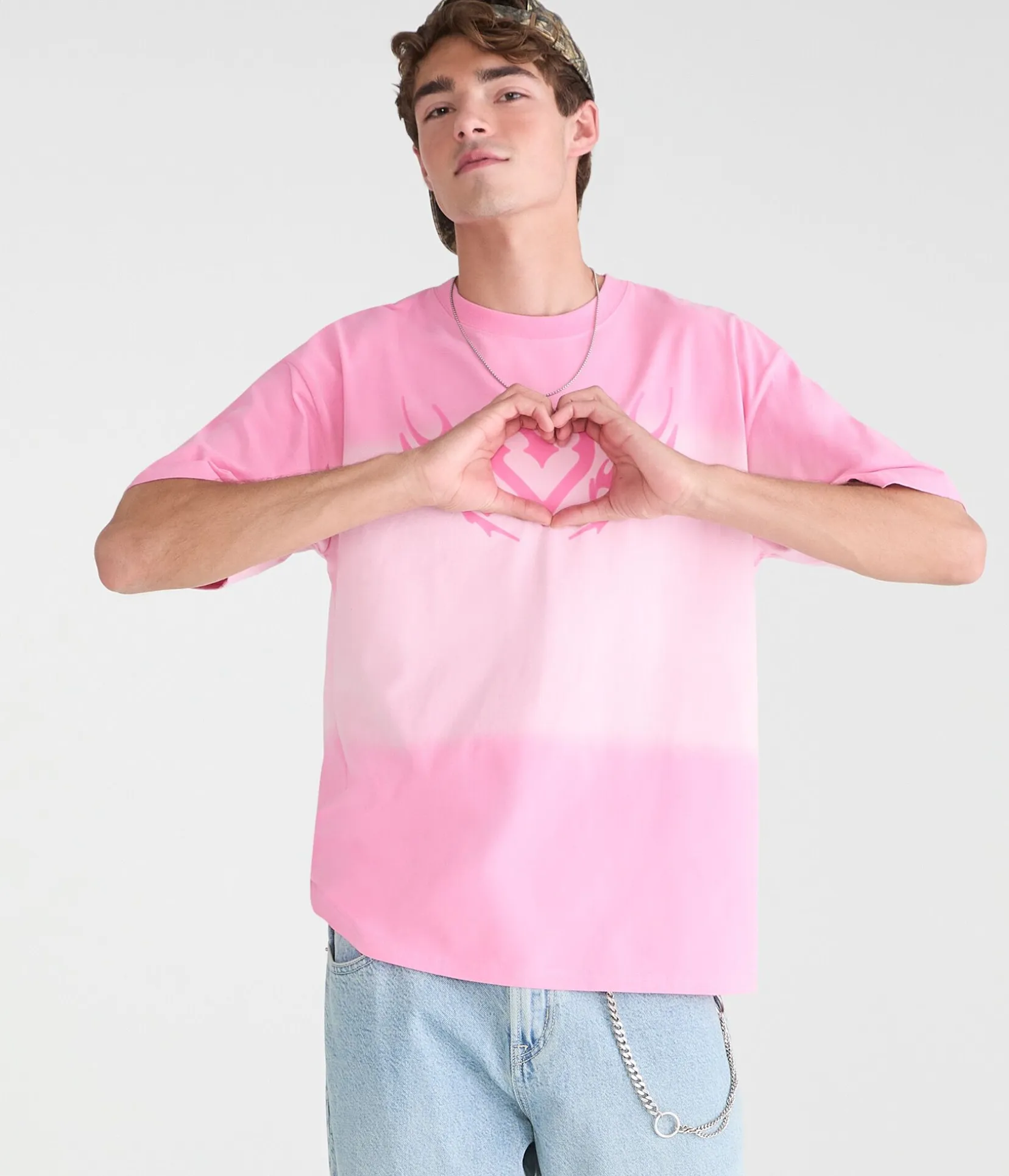 Heart Tattoo Tie-Dye Graphic Tee