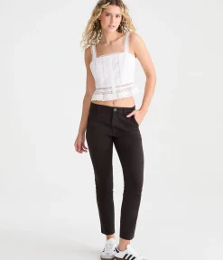 High-Rise Slim Twill Pants