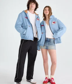 Kansas City Chiefs Full-Zip Hooded Denim Jacket