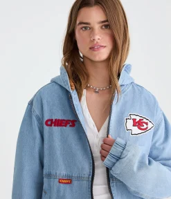 Kansas City Chiefs Full-Zip Hooded Denim Jacket
