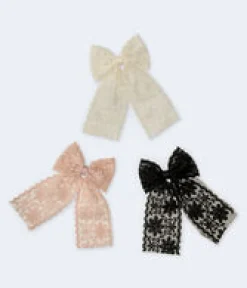 Lace Bow Hair Clip 3-Pack