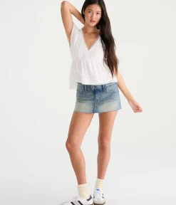 Lace & Pintuck V-Neck Tie-Back Blouse