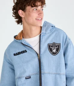 Las Vegas Raiders Full-Zip Hooded Denim Jacket