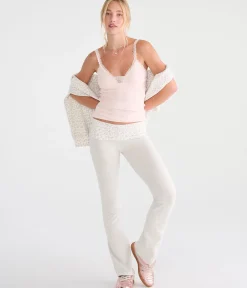 Leopard Print Mid-Rise Fold-Over Bootcut Pants