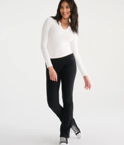 Long Sleeve Buttery Soft Notch-Neck Tee