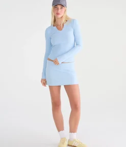 Long Sleeve Buttery Soft Notch-Neck Tee