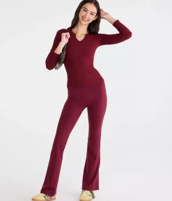 Long Sleeve Buttery Soft Notch-Neck Tee