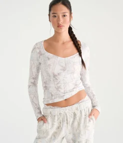 Long Sleeve Buttery Soft Seamless Forest Camo Sweetheart Tee