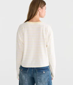 Long Sleeve Striped Oversized Crew Tee