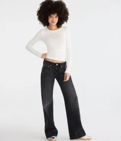 Low-Rise Baggy Wide Leg Studded Star Jean