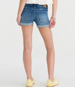 Low-Rise Denim Midi Shorts