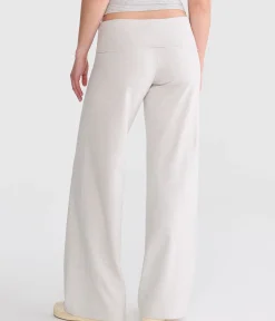 Low-Rise Fold-Over Wide Leg Pants