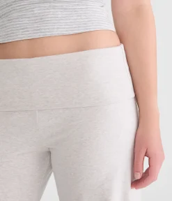Low-Rise Fold-Over Wide Leg Pants