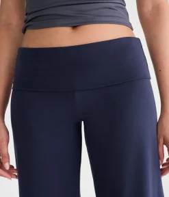 Low-Rise Fold-Over Wide Leg Pants