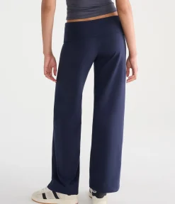 Low-Rise Fold-Over Wide Leg Pants