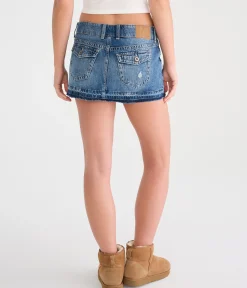Low-Rise Micro Denim Skirt