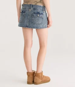 Low-Rise Micro Denim Skirt