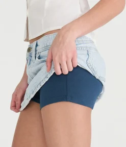 Low-Rise Utility Micro Denim Skirt