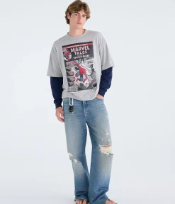 Marvel | Aéropostale Long Sleeve Spider-Man Comic Boxy 2Fer Tee