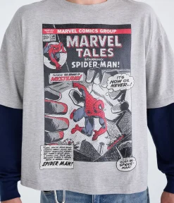 Marvel | Aéropostale Long Sleeve Spider-Man Comic Boxy 2Fer Tee