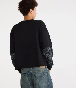 Marvel | Aéropostale Long Sleeve Spider-Man Spiderwebs Boxy 2Fer Tee