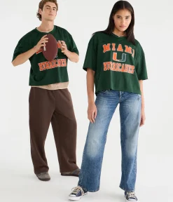 Miami Hurricanes Boxy Mesh V-Neck Top