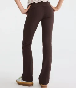 Mid-Rise Fold-Over Bootcut Pants