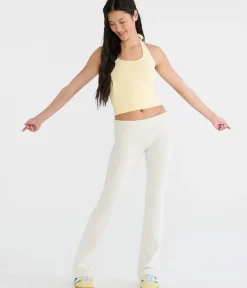 Mid-Rise Fold-Over Bootcut Pants