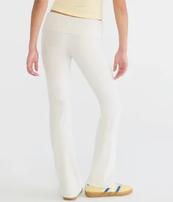 Mid-Rise Fold-Over Bootcut Pants