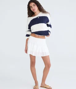 Mid-Rise Tiered Ruffle Skort