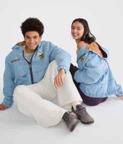 Minnesota Vikings Full-Zip Hooded Denim Jacket