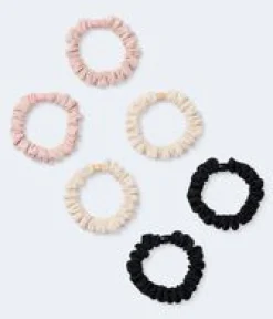 Neutral Rib Scrunchie 6-Pack