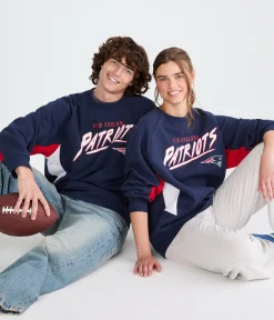 New England Patriots Colorblock Crew Sweatshirt