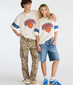 New York Knicks Sleeve Stripes Mesh Top