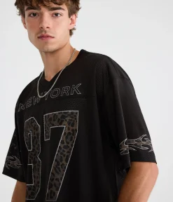 New York 87 V-Neck Boxy Mesh Jersey
