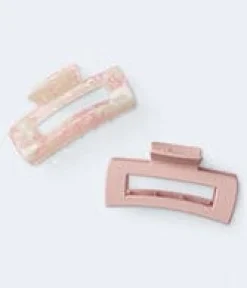 Open Rectangle Claw Hair Clip 2-Pack