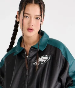 Philadelphia Eagles Faux Leather Full-Zip Jacket