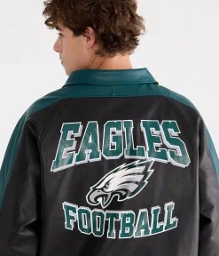 Philadelphia Eagles Faux Leather Full-Zip Jacket