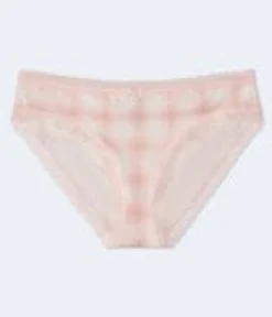 Plaid Lace-Trim Hipster