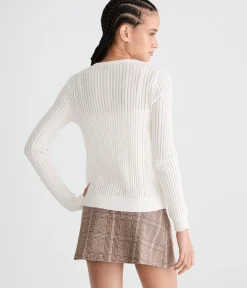 Ribbed Crew Cardigan