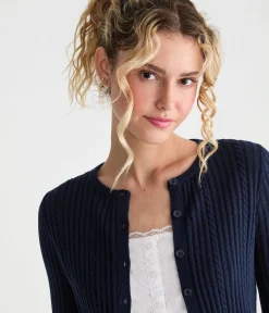 Ribbed Crew Cardigan