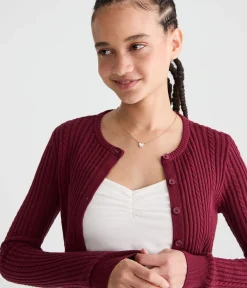 Ribbed Crew Cardigan
