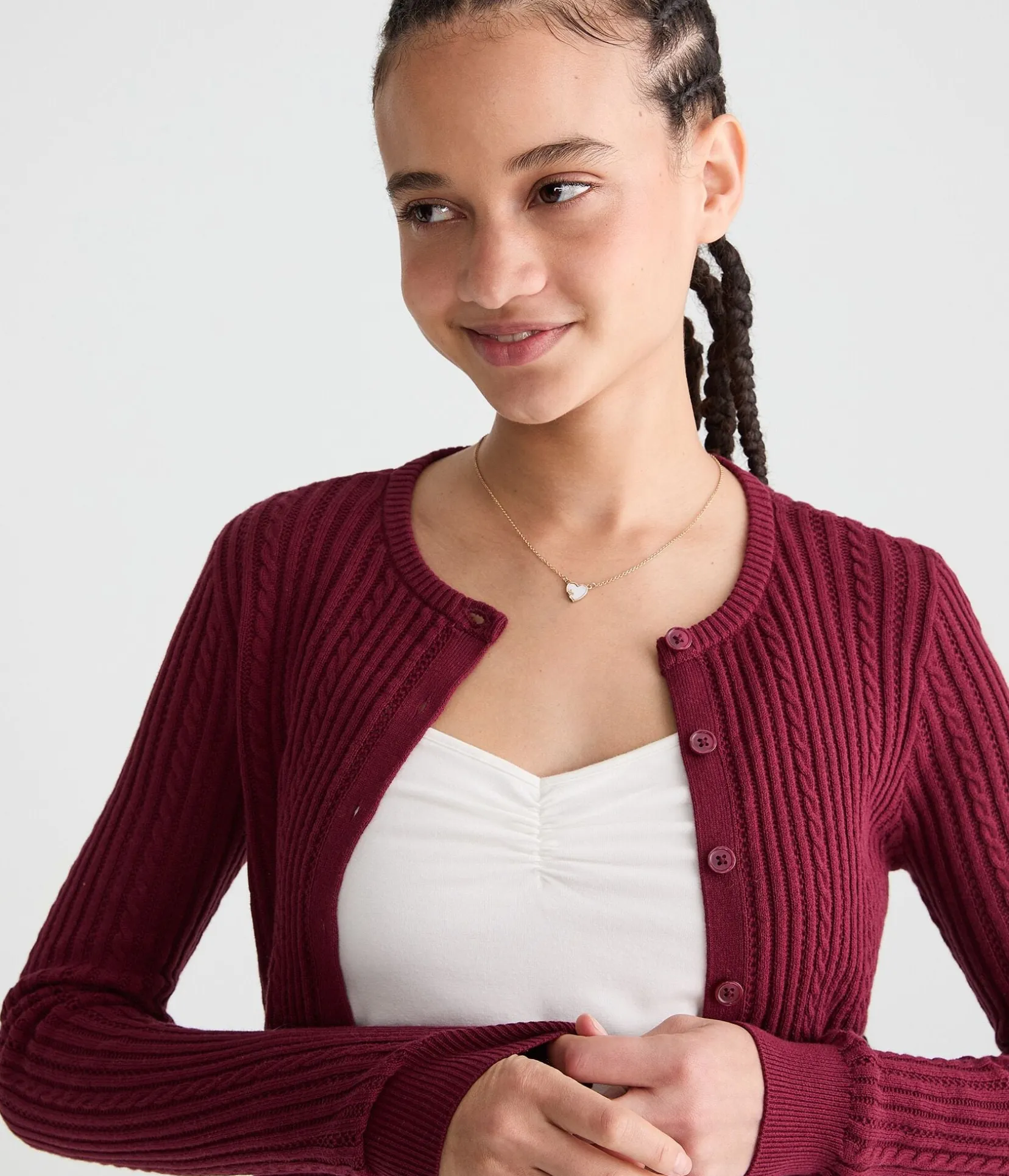 Ribbed Crew Cardigan