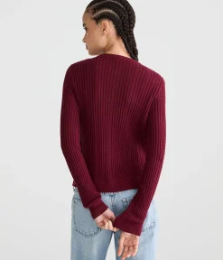 Ribbed Crew Cardigan
