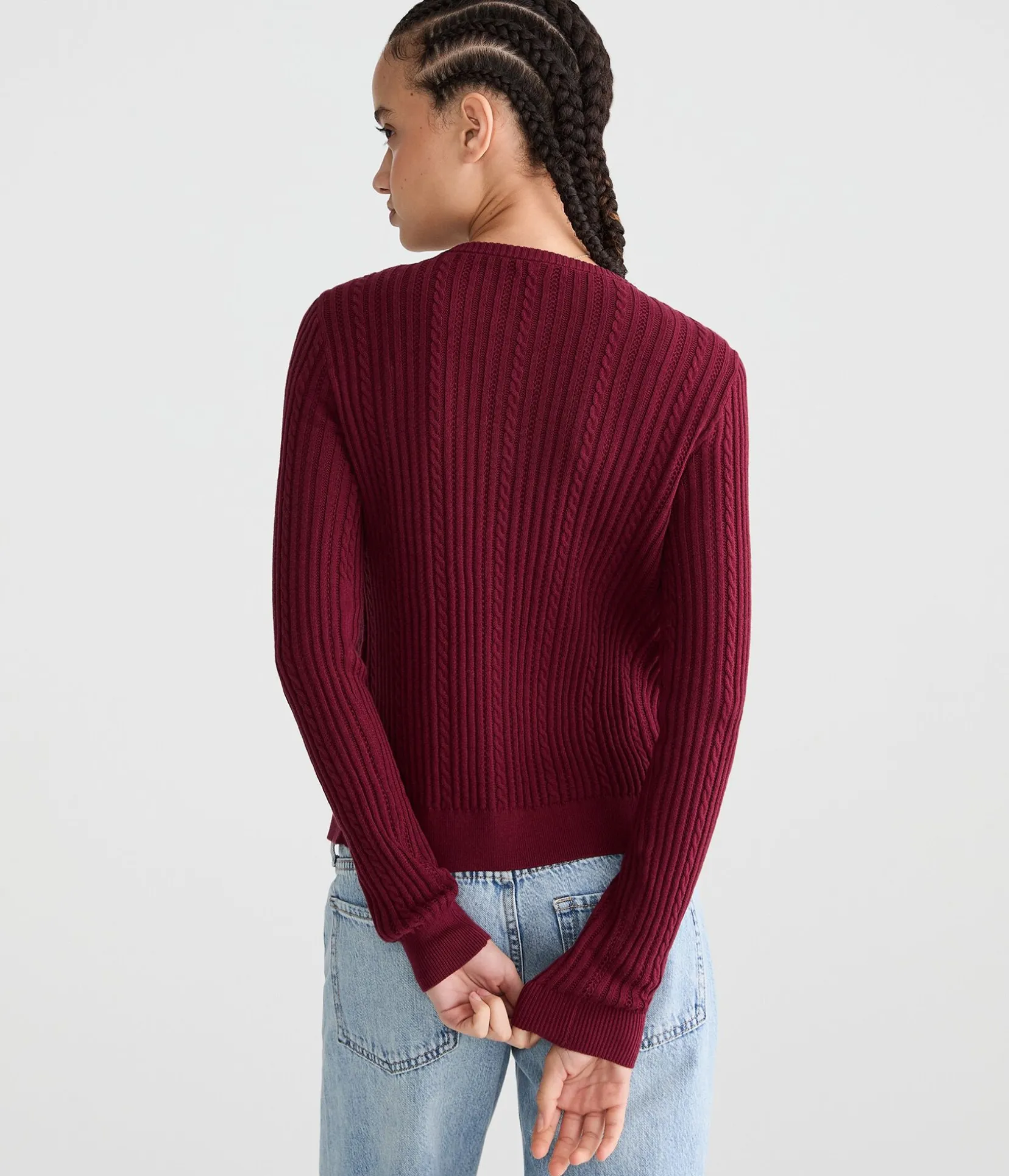 Ribbed Crew Cardigan