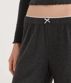 Ribbed Lettuce-Edge Sleep Pants